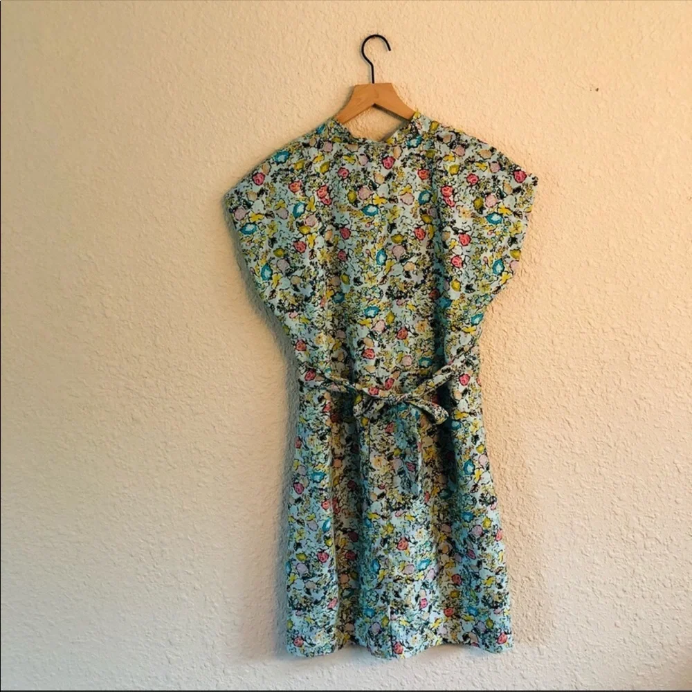 Sundance silk light blue floral tie waist dress size 14 - Picture 8 of 14